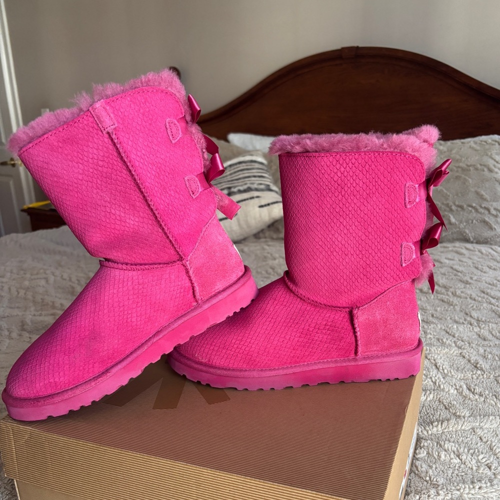 UGG Pink Bailey bow boots for women